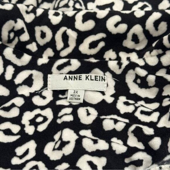 NEW Anne Klein White and Black Cheetah Animal Print Pajama Set Cozy Holiday 3X - Picture 4 of 10